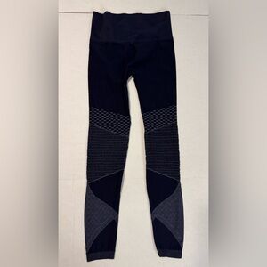SPANX Black Textured Jeggings with Contrast Panels